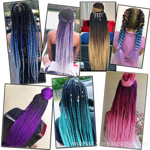 Wholesale Synthetic hair Bulk Crochet Hair 24 inch Ombre Braiding Hair for Women extension Wholesale Cheap Jumbo Braid